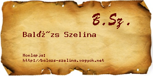 Balázs Szelina névjegykártya